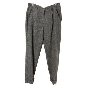 Max Studio London Brown Tweed Cuffed Pants Size M